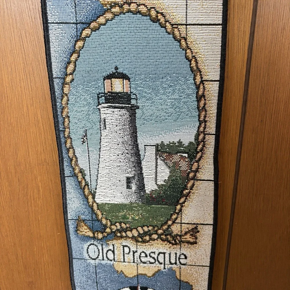 Vintage Lighthouses Of The Great Lakes Bell Pull Wall‎ Hanging Nautical Coastal